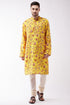 Vastramay Multicolor-Base-Mustard And Cream Baap Beta Kurta Set